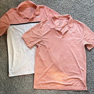 Men’s set of peach Nike dri-fit polos